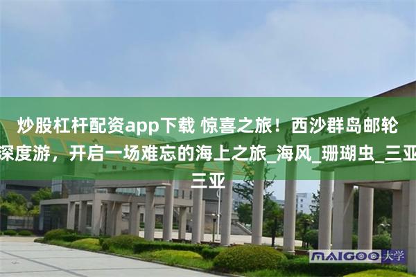 炒股杠杆配资app下载 惊喜之旅！西沙群岛邮轮深度游，开启一场难忘的海上之旅_海风_珊瑚虫_三亚